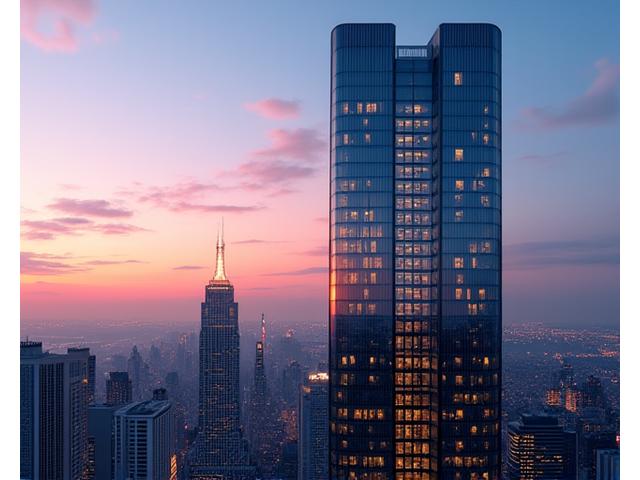 Modern high-rise apartment building facade in a bustling city, representing urban living and the specialized expertise required for city apartment renovations.